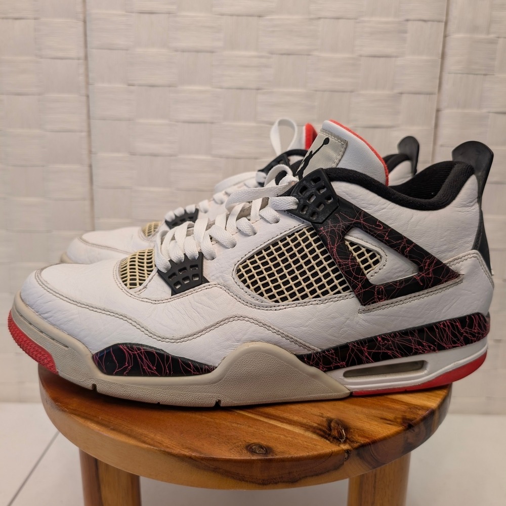 Jordan 4 Retro Flight Nostalgia White Black Bright Crimson 308497-116 Mens 12